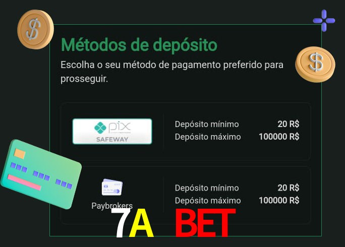 O cassino 7A BET oferece uma grande variedade de métodos de pagamento